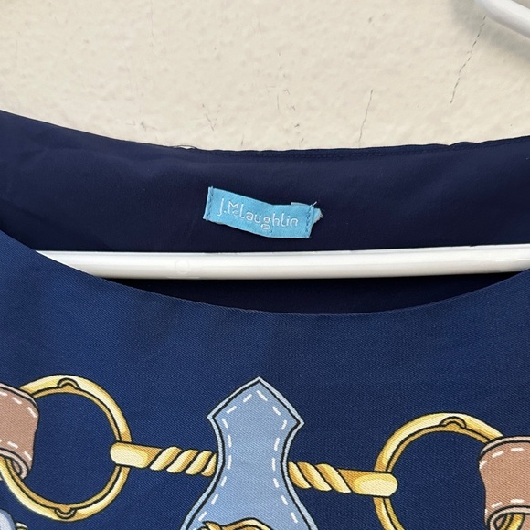 J McLaughlin Navy Chain Print Dress - Picture 2 of 6